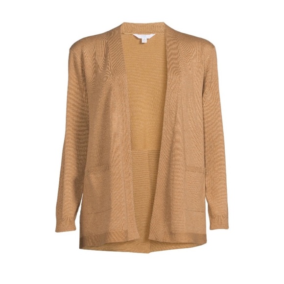 Time and Tru Sweaters - Women's Tan Open Front Cardigan